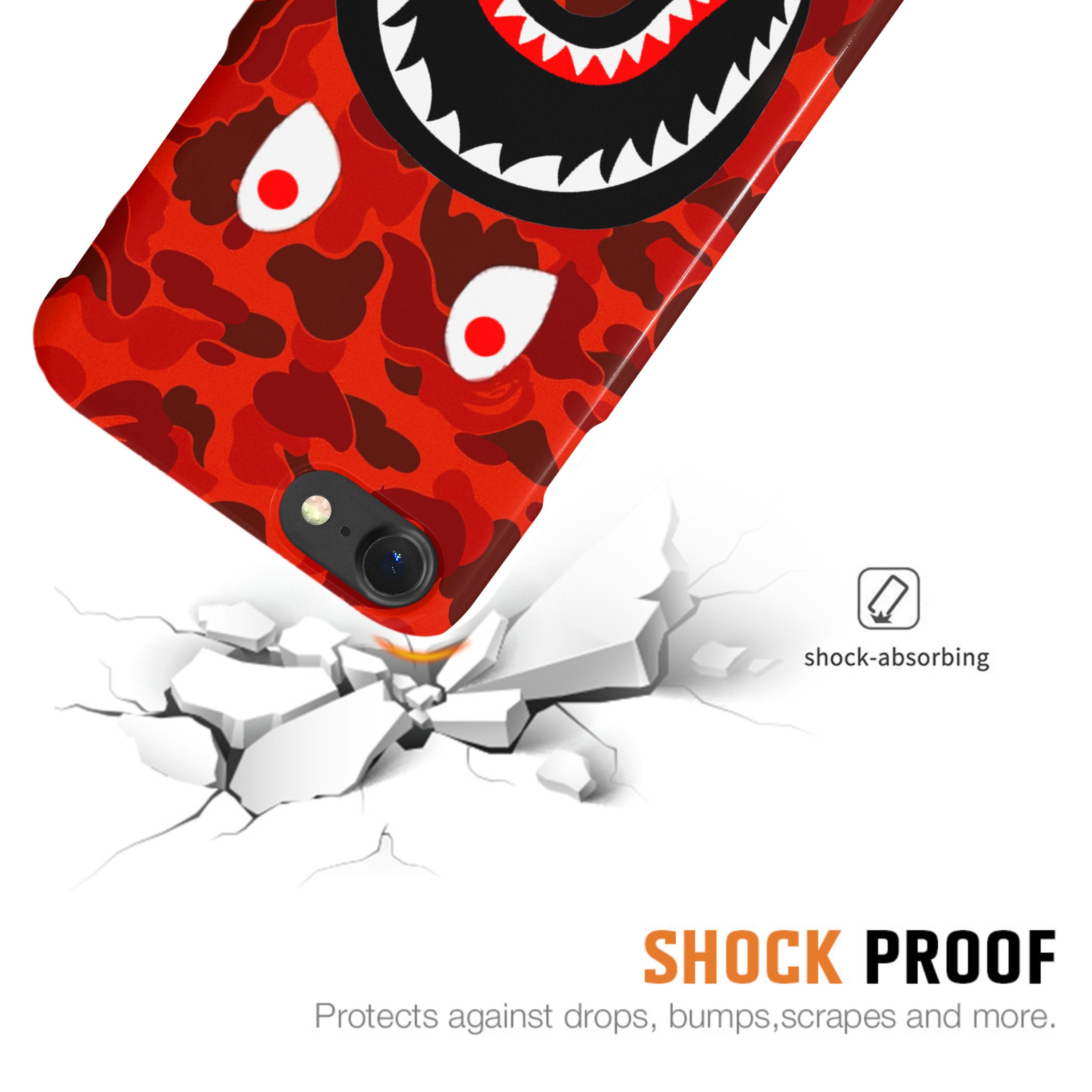 Red Camo Shark Mouth iPhone Case –