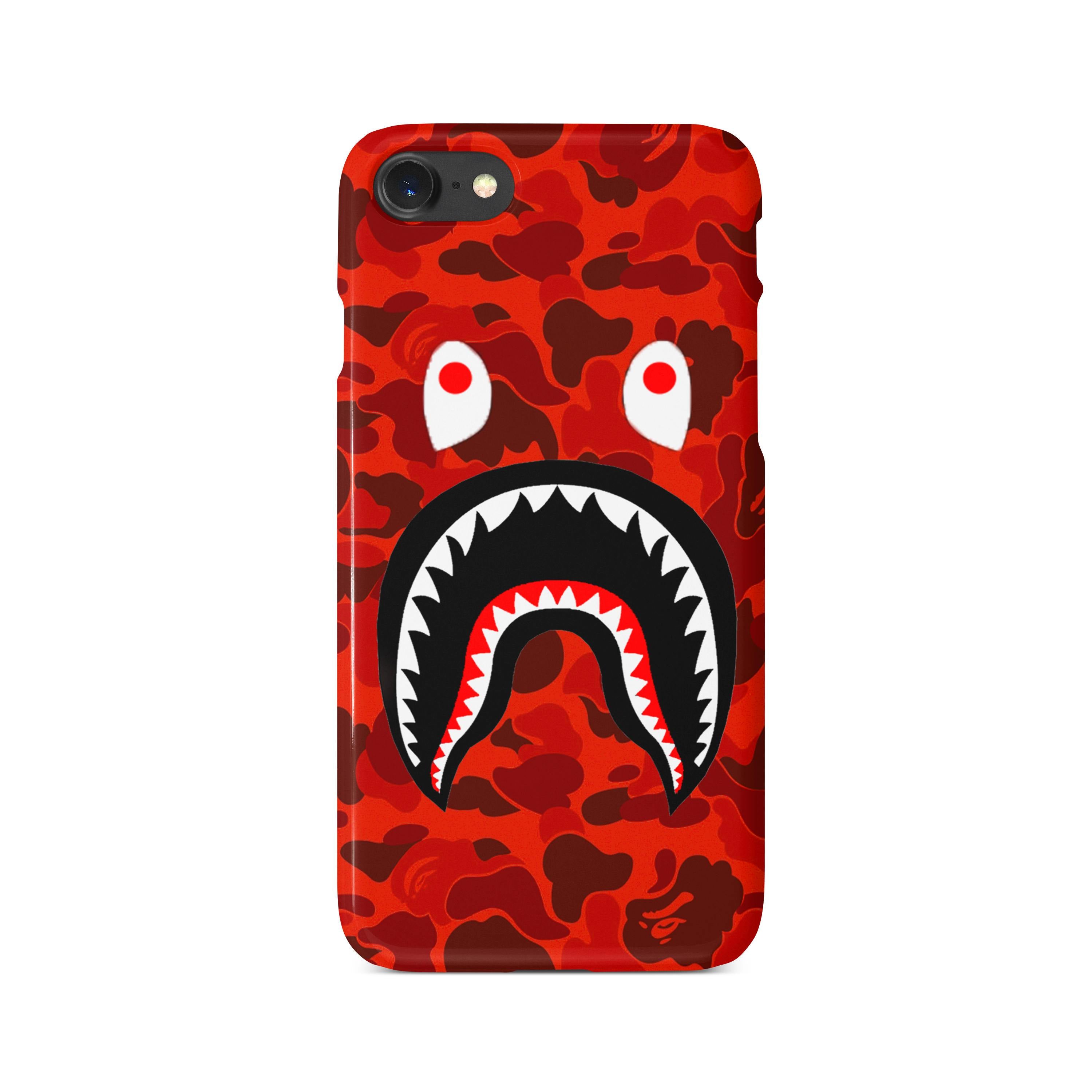 Red Camo Shark Mouth iPhone Case –